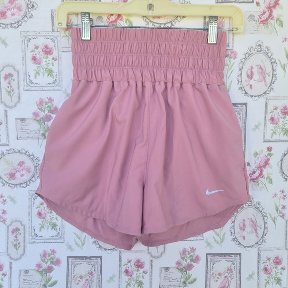 Nike Pants - New Nike One Dri-FIT Ultra High-Waisted Brief-Lined Shorts Women's XS Pink Gym